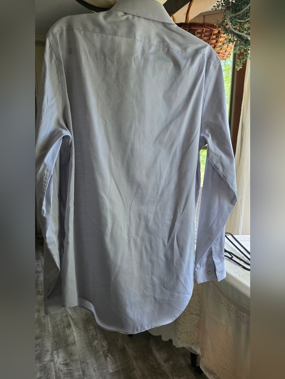 Calvin Klein Light Gray Long Sleeve Dress Shirt Slim Fit - Picture 4 of 4